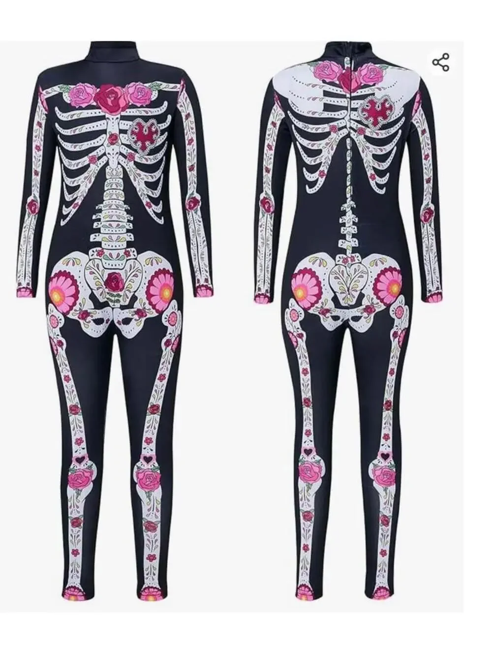 Kid Halloween Costume Skeleton Bone Skull dia de los muertos